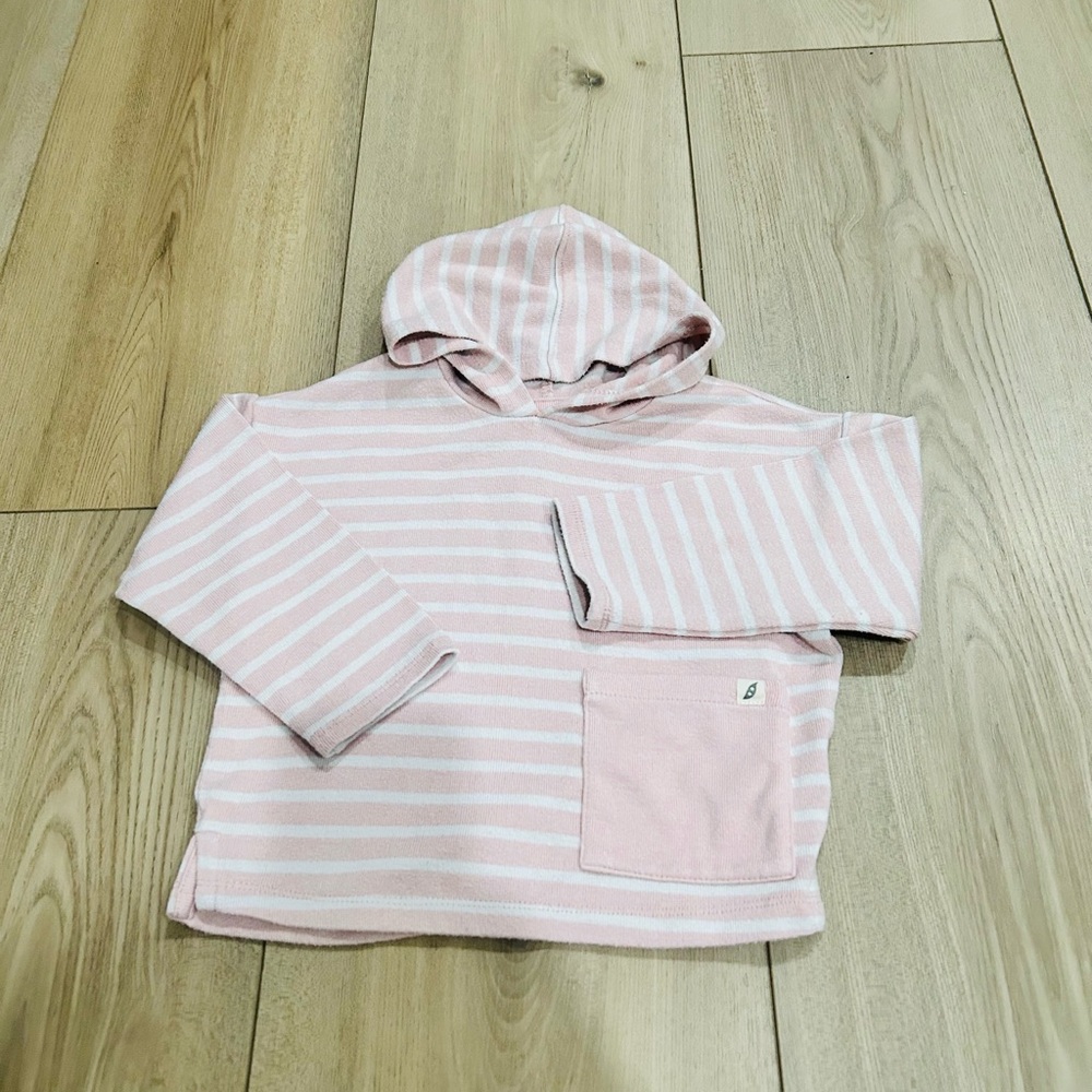 Easy peasy sweater pink and white stripes